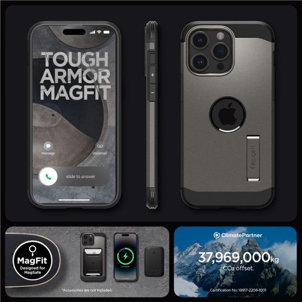 Spigen Tough Armor MagSafe Gunmetal-Apple iPhone 15 Pro Max (ACS06593) - Image 11