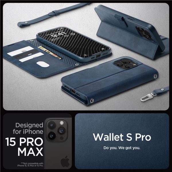 Spigen Wallet S Pro Navy-Apple iPhone 15 Pro Max (ACS06606) - Image 12