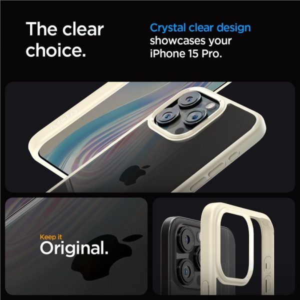 Spigen Ultra Hybrid Mute Beige-Apple iPhone 15 Pro (ACS06712) - Image 3