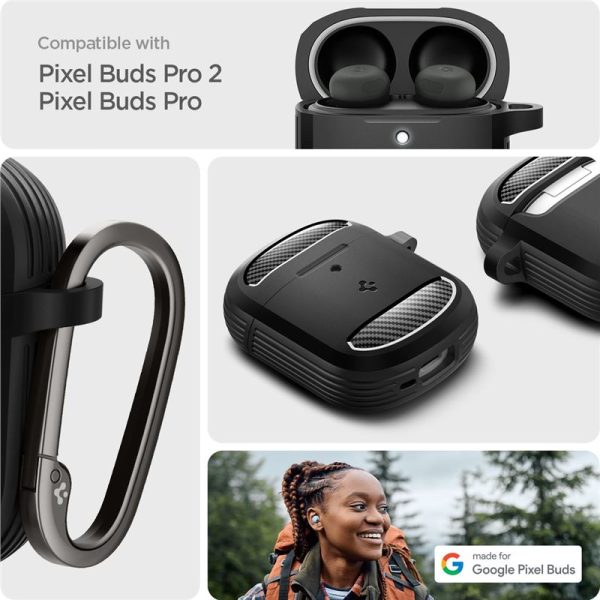 Spigen Rugged Armor Matte Black-Google Pixel Buds Pro 2/Pro (ACS07604) - Image 3