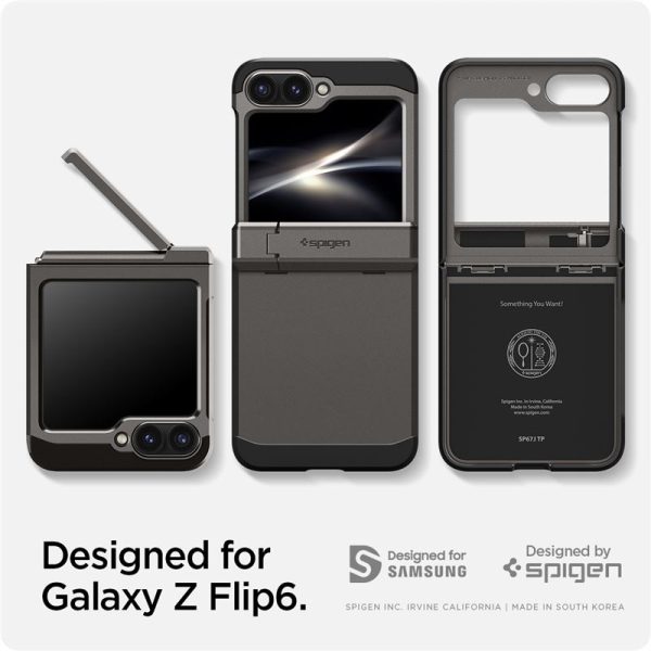 Spigen Tough Armor Pro Gunmetal-Samsung Galaxy Z Flip 6 (ACS08360) - Image 10