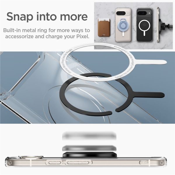 Spigen Ultra Hybrid OneTap Metal Ring MagSafe White-Google Pixel 9 (ACS09025) - Image 13