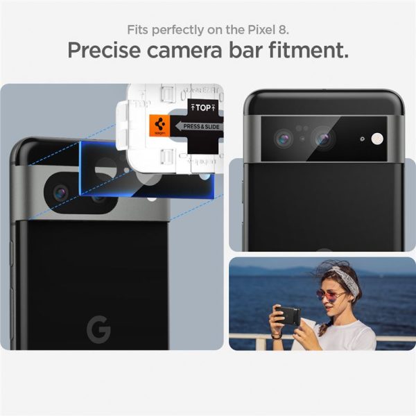 Spigen Glass tR EZ Fit Optik Black 2 Pack-Google Pixel 8 (AGL06352) - Image 6