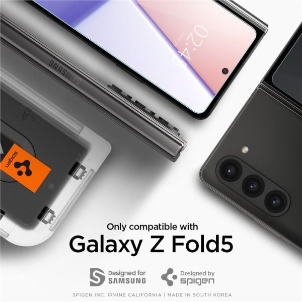 Spigen Glass tR EZ Fit Cover 2 Pack Transparency-Samsung Galaxy Z Fold 5 (AGL06523) - Image 3