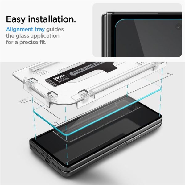 Spigen Glass tR EZ Fit Cover 2 Pack Transparency-Samsung Galaxy Z Fold 5 (AGL06523) - Image 4