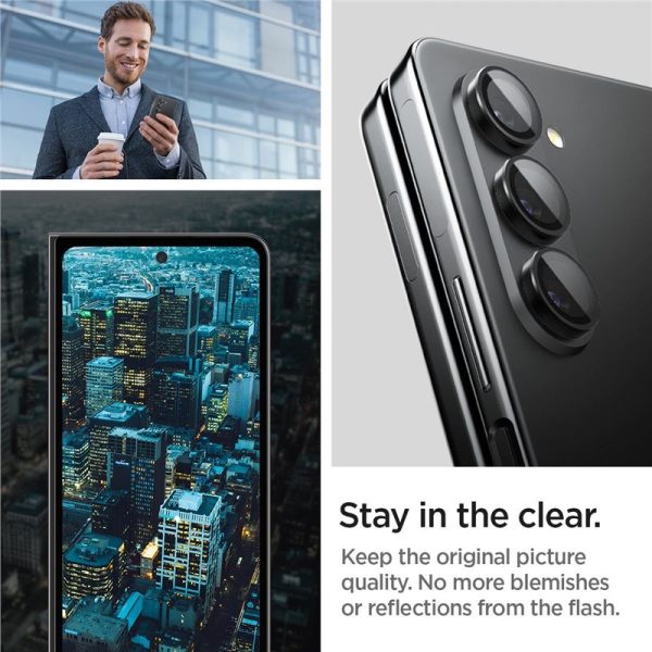 Spigen Glass tR EZ Fit Optik Pro 2 Pack Black-Samsung Galaxy Z Fold 5 (AGL06524) - Image 10