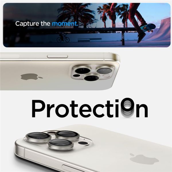 Spigen Glass tR EZ Fit Optik Pro 2 Pack White Tita-Apple iPhone 16/15  Pro/ 16/15  Pro Max (AGL07165) - Image 7