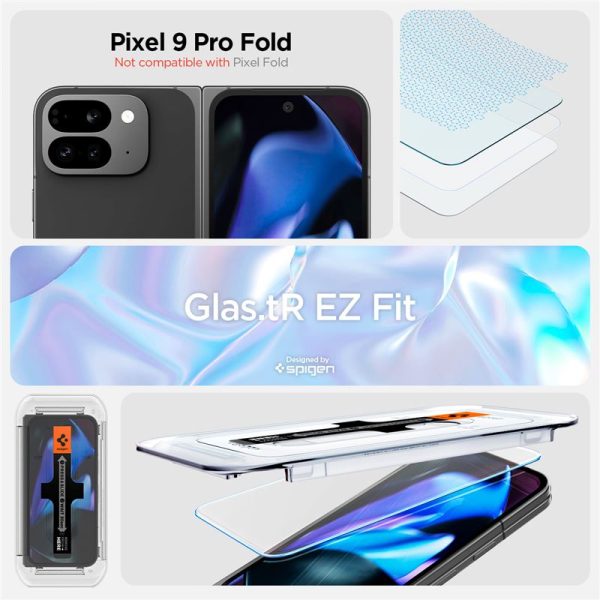 Spigen Glass tR EZ Fit (Cover 2 Pack) transparency-Google Pixel 9 Pro Fold (AGL07873) - Image 11