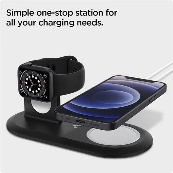 Spigen Magsafe Charger & Apple watch stand 2 in 1 Mag Fit Duo Black (AMP02796) - Image 3