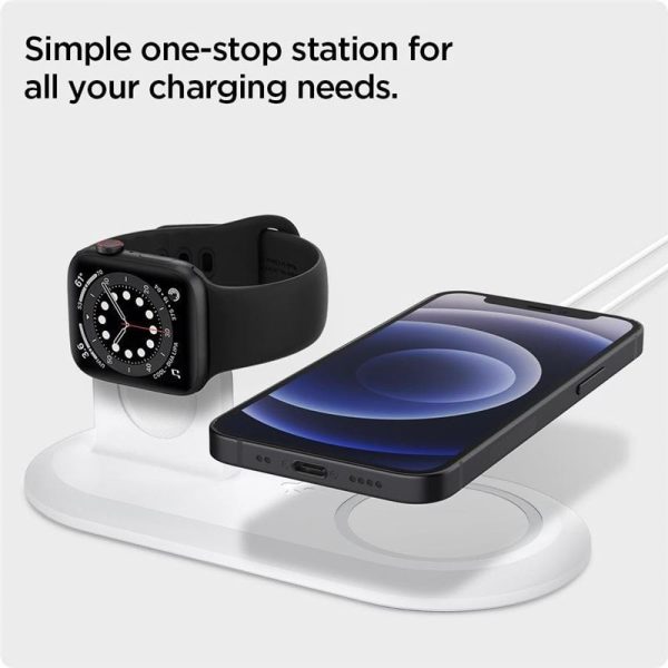 Spigen MagSafe Charger & Apple Watch stand 2in1 MagSafe Duo White (AMP02797) - Image 3