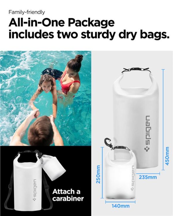 Spigen Aqua Shield WaterProof Dry Bag 20L + 2L A630 snow White (AMP06026) - Image 3