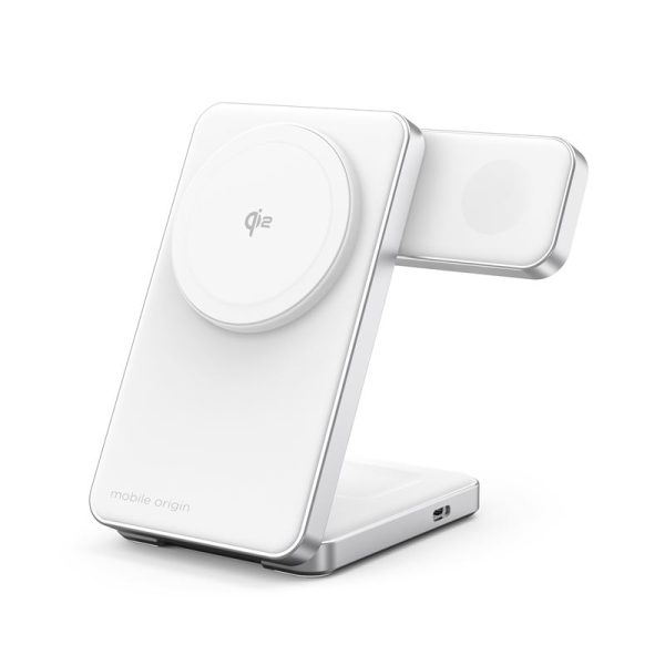 Mobile Origin Qi2 CompactStand 3in1 White/Silver (CMSTQ2-31-WHT) - Image 6