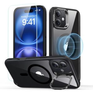 ESR CLASSIC HYBRID KICKSTAND HALOLOCK MAGSAFE & TEMPERED GLASS IPHONE 16 PLUS CLEAR/BLACK