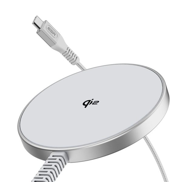 ESR HALOLOCK QI2 MINI MAGNETIC MAGSAFE WIRELESS CHARGER 15W SILVER - Image 8