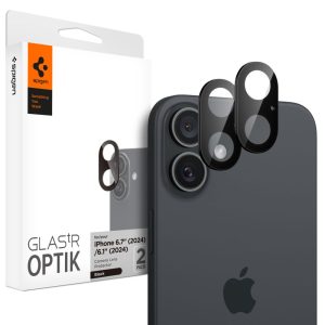 OS?ONA APARATU SPIGEN OPTIK GLAS.TR CAMERA PROTECTOR 2-PACK IPHONE 16 / 16 PLUS BLACK