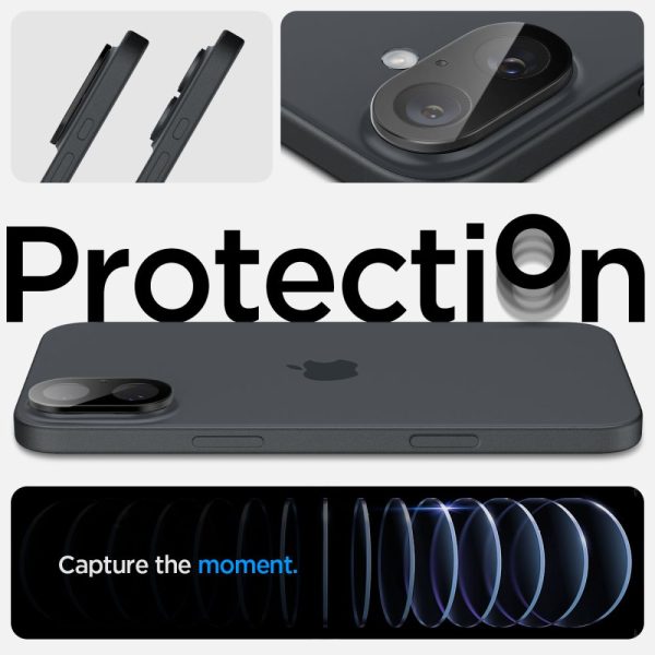 SPIGEN OPTIK GLAS.TR CAMERA PROTECTOR 2-PACK IPHONE 16 / 16 PLUS BLACK (AGL07922) - Image 10