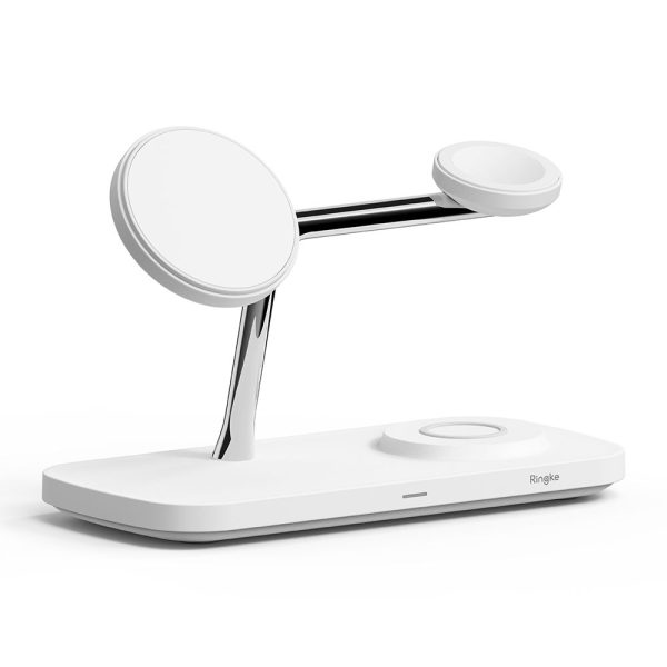 RINGKE 3IN1 QI2 MAGNETIC MAGSAFE WIRELESS CHARGER WHITE - Image 2