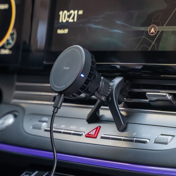 RINGKE PELTIER QI2 MAGNETIC MAGSAFE VENT CAR MOUNT WIRELESS CHARGER 15W BLACK - Image 5