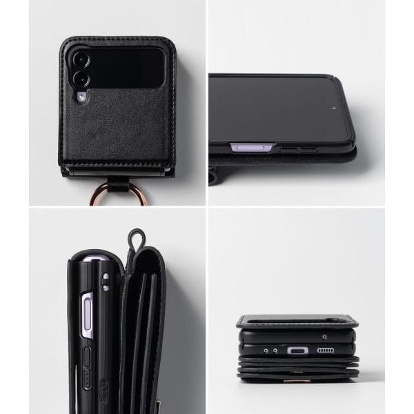 RINGKE SIGNATURE CARD POCKET GALAXY Z FLIP 4 BLACK - Image 4
