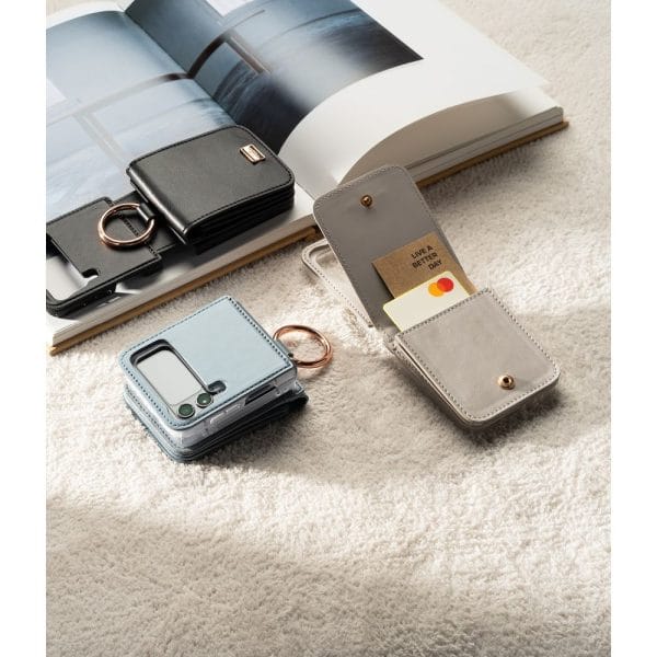 RINGKE SIGNATURE CARD POCKET GALAXY Z FLIP 4 BLACK - Image 7