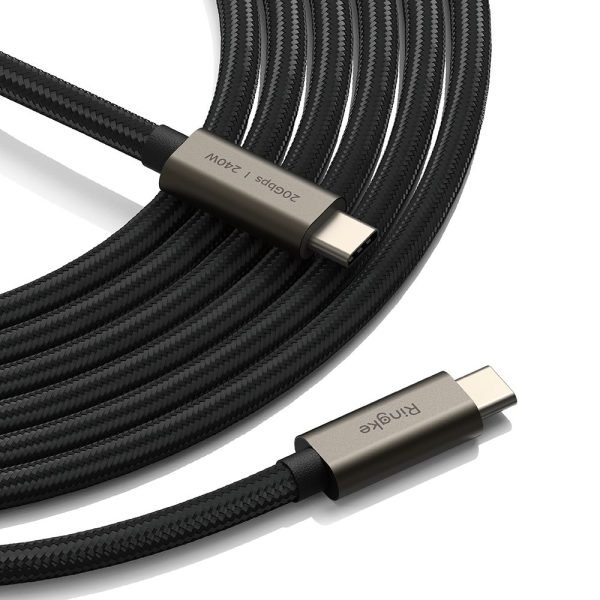 RINGKE USB 3.2 GEN 2X2 TYPE-C CABLE PD240W 200CM BLACK (8809961785078) - Image 3