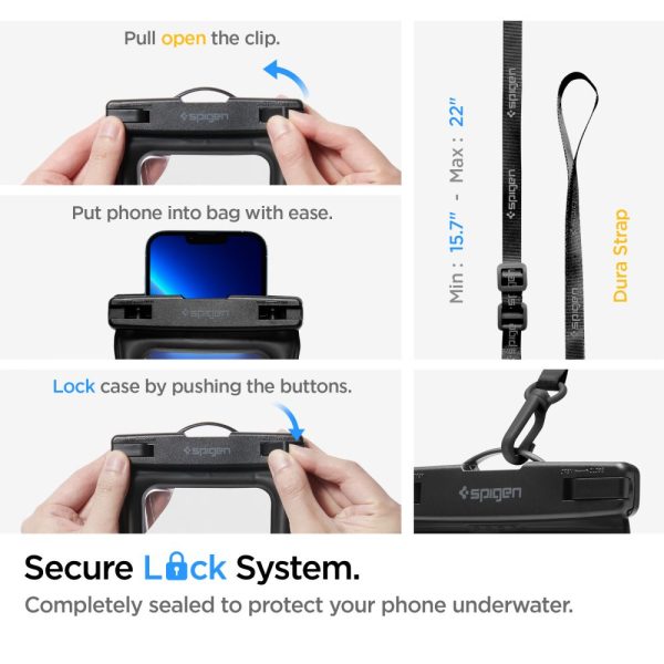 SPIGEN A621 UNIVERSAL WATERPROOF CASE & WAIST BAG BLACK (AMP04533) - Image 13