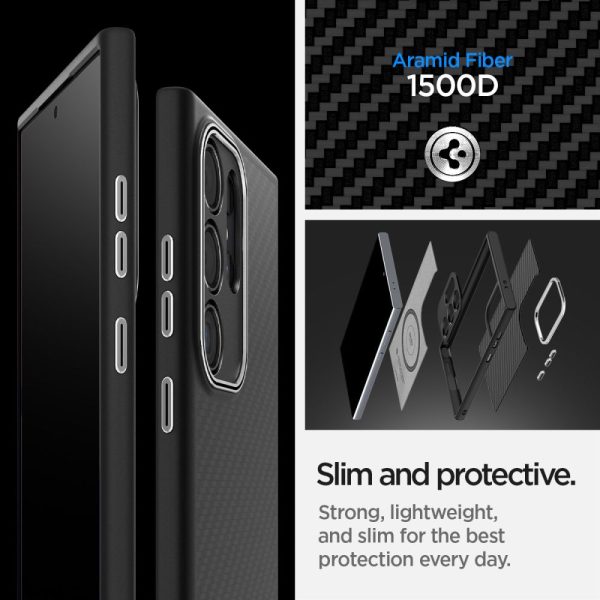 SPIGEN ENZO ARAMID GALAXY S24 ULTRA MATTE BLACK (ACS07289) - Image 14