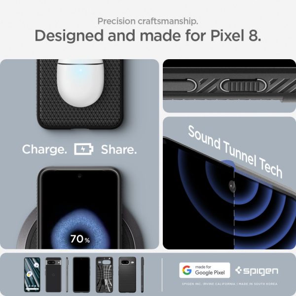 SPIGEN LIQUID AIR GOOGLE PIXEL 8 MATTE BLACK (ACS06274) - Image 17