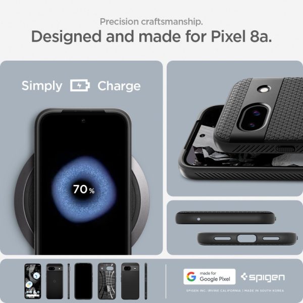 SPIGEN LIQUID AIR GOOGLE PIXEL 8A MATTE BLACK (ACS07257) - Image 17