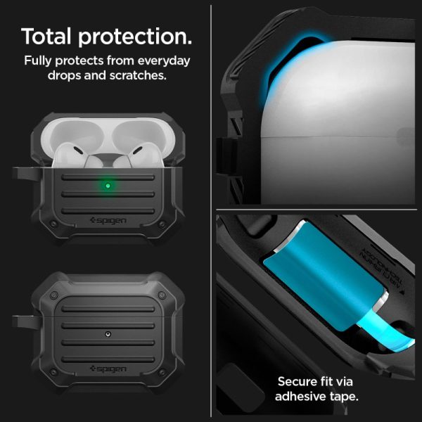 SPIGEN TOUGH ARMOR MAG MAGSAFE APPLE AIRPODS PRO 1 / 2 BLACK (ACS05480) - Image 12