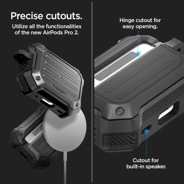 SPIGEN TOUGH ARMOR MAG MAGSAFE APPLE AIRPODS PRO 1 / 2 BLACK (ACS05480) - Image 15