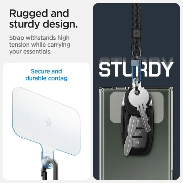 Σετ Λουράκι Κινητού Crossbody & Καρπού Spigen Universal με ConTag Black (AFA06259) - Image 13