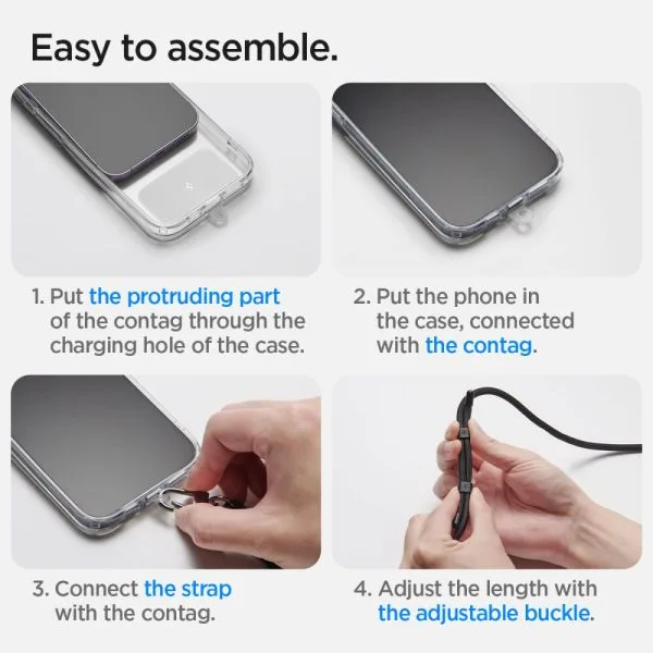 Σετ Λουράκι Κινητού Crossbody & Καρπού Spigen Universal με ConTag Black (AFA06259) - Image 15