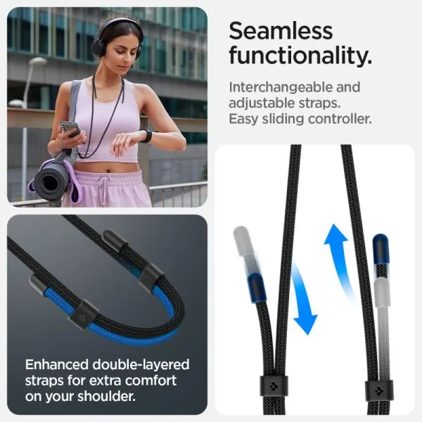 Σετ Λουράκι Κινητού Crossbody & Καρπού Spigen Universal με ConTag Black (AFA06259) - Image 16