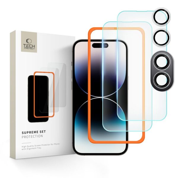 SZK?O HARTOWANE TECH-PROTECT SUPREME SET 3-PACK IPHONE 16 CLEAR