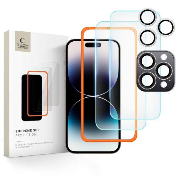 SZK?O HARTOWANE TECH-PROTECT SUPREME SET 3-PACK IPHONE 16 PRO CLEAR