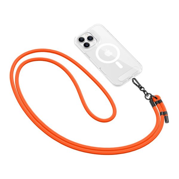 TECH-PROTECT C1S ROPE CROSSBODY STRAP NEON ORANGE/BLACK - Image 2