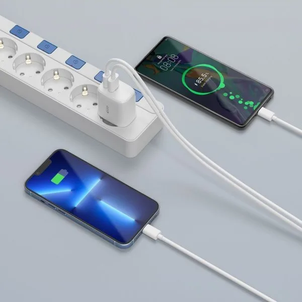 Σετ Φορτιστή Τοίχου Tech-Protect C20W 20W USB-C / USB-A με Καλώδιο USB-C Λευκό - Image 8
