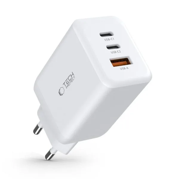 Φορτιστής Τοίχου Tech-Protect C65W 3 Θυρών USB-C / USB-A PD 65W QC3.0 Λευκός - Image 7