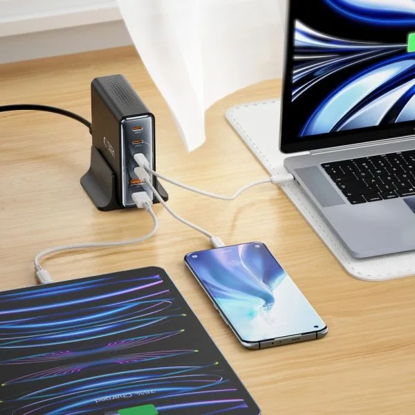 TECH-PROTECT DC80W-GAN 6-PORT DESKTOP CHARGER PD80W/QC3.0 BLACK - Image 6