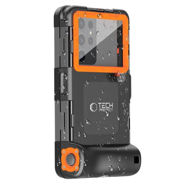 TECH-PROTECT IPX8 UNIVERSAL DIVING WATERPROOF CASE BLACK/ORANGE - Image 2