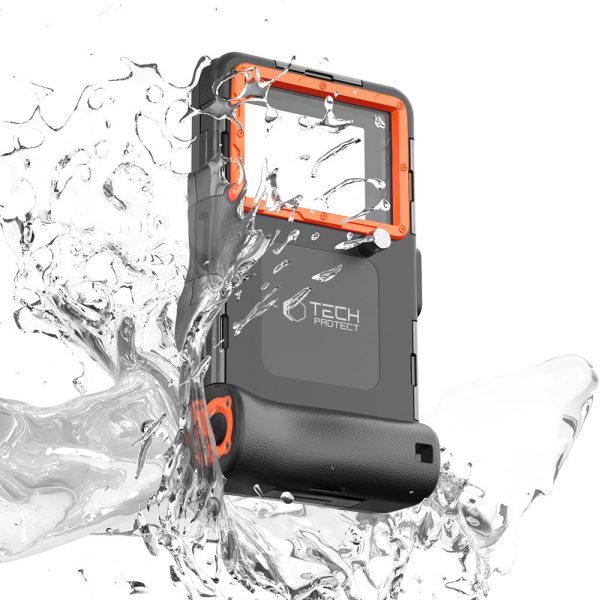 TECH-PROTECT IPX8 UNIVERSAL DIVING WATERPROOF CASE BLACK/ORANGE - Image 3