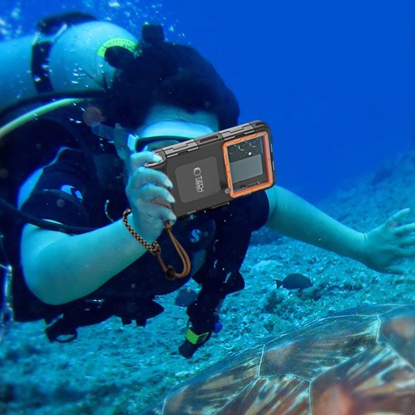 TECH-PROTECT IPX8 UNIVERSAL DIVING WATERPROOF CASE BLACK/ORANGE - Image 7