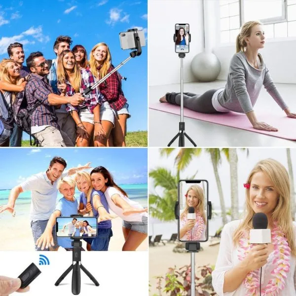 TECH-PROTECT L02S BLUETOOTH SELFIE STICK TRIPOD BLACK - Image 6