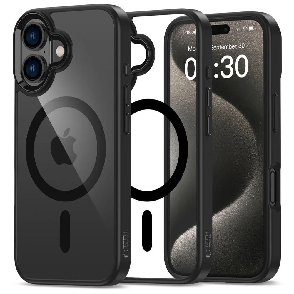 Θήκη iPhone 16 Tech-Protect MagMat MagSafe Black Clear