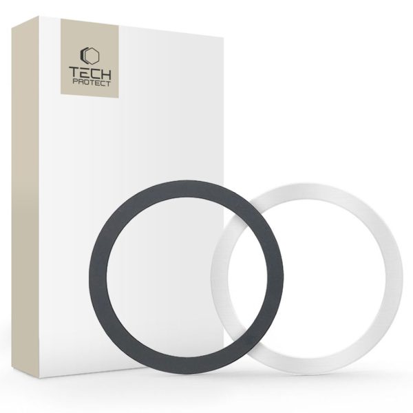 TECH-PROTECT MAGMAT MAGSAFE UNIVERSAL MAGNETIC RING 2-PACK BLACK & SILVER