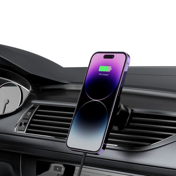 TECH-PROTECT MM15W-V1 MAGNETIC MAGSAFE VENT CAR MOUNT WIRELESS CHARGER 15W BLACK - Image 5