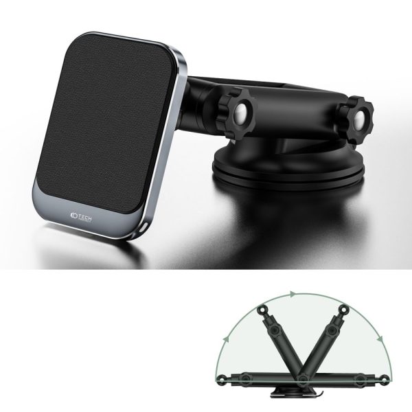 TECH-PROTECT MM15W-V2 MAGNETIC MAGSAFE DASHBOARD CAR MOUNT WIRELESS CHARGER 15W BLACK - Image 5