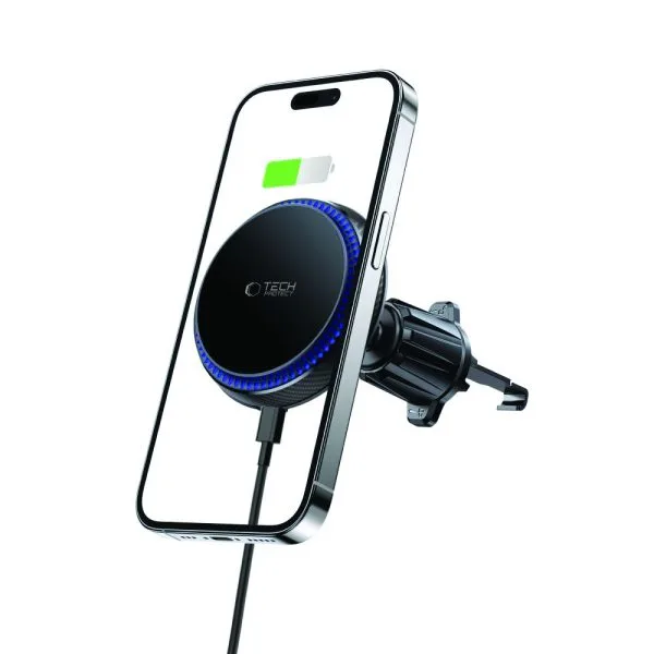 TECH-PROTECT MM15W-V4 MAGNETIC MAGSAFE VENT CAR MOUNT WIRELESS CHARGER 15W BLACK - Image 5