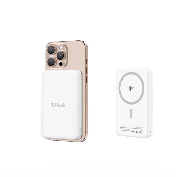 TECH-PROTECT PB24 LIFEMAG QI2 MAGSAFE POWER BANK 10000MAH WHITE - Image 6